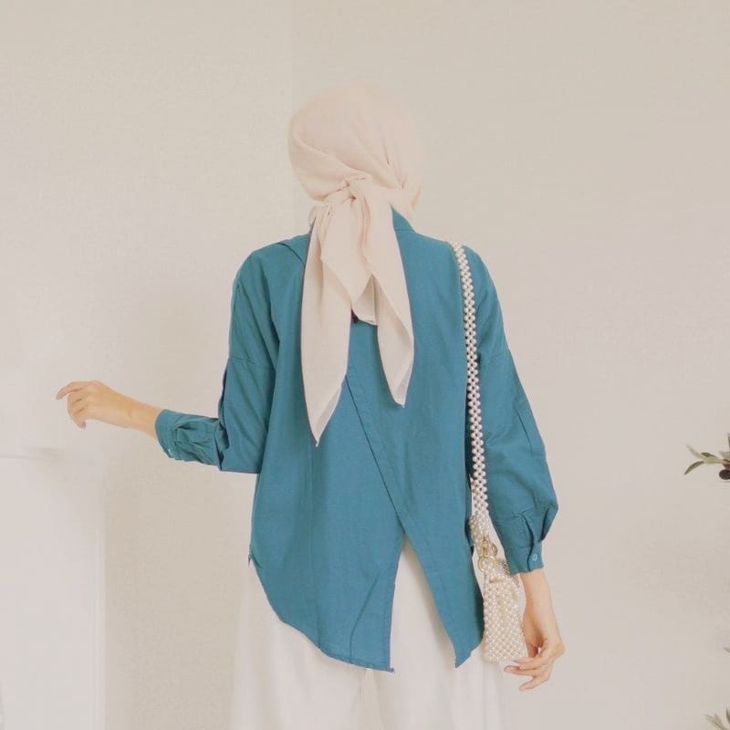 Nelka Shirt / Kemeja Wanita Oversize Linen Nelka Shirt Linen Pocket Oversize / Linen Shirt / Kemeja Shirt Linen