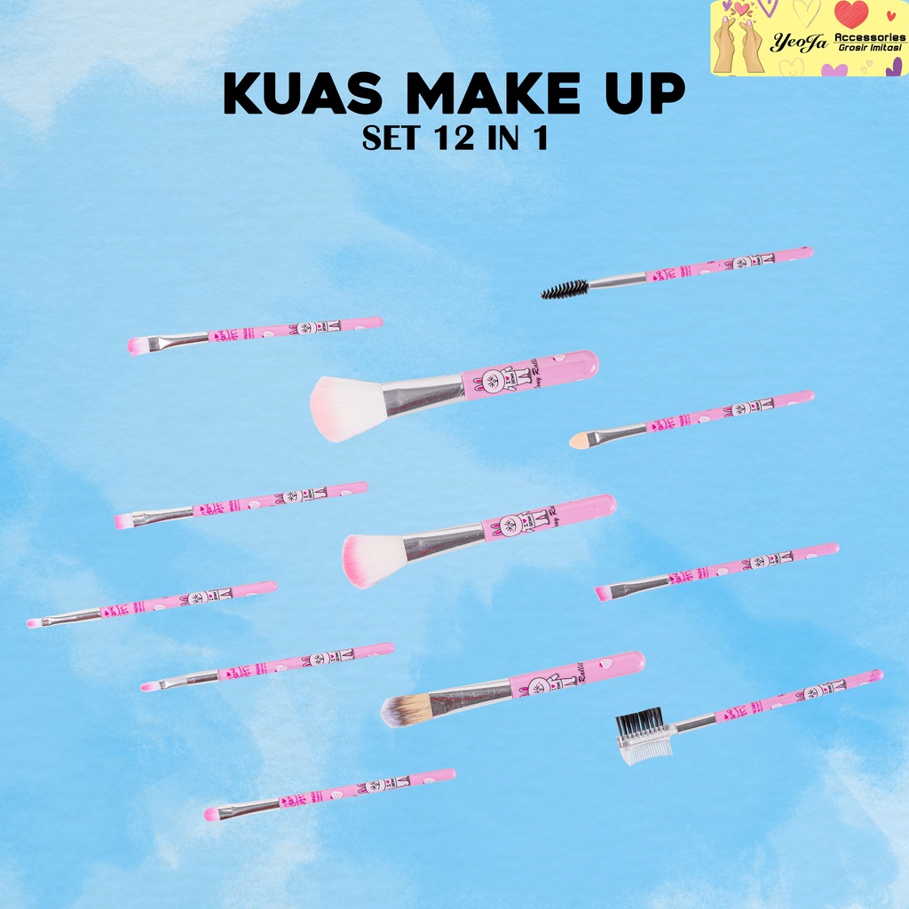 Kuas Make Up Motif Karakter 1set isi 12 ( 3 warna) - A33