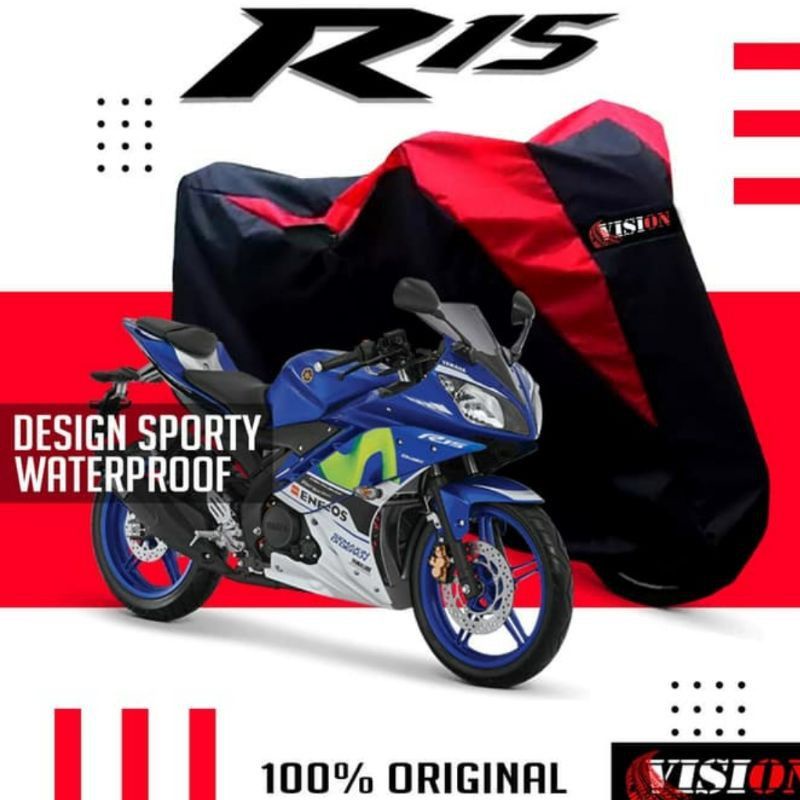 Cover Motor Yamaha R15 Waterproof Nanopolister Anti air tahan panas indoor outdoor bisa cod