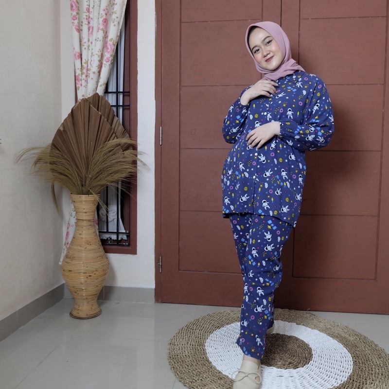 PAJAMAS PREMIUM COUPLE IBU DAN ANAN PREMIUM PAJAMAS KANCING