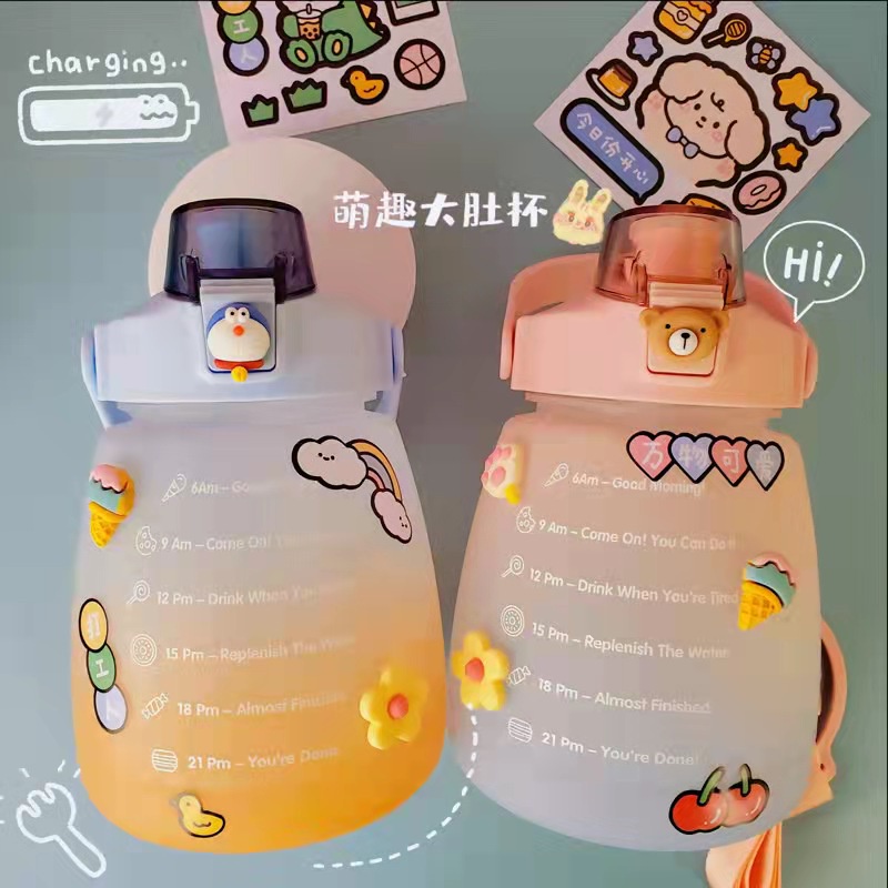 cod☜☞ready BOTOL MINUM MOTIVASI PENANDA WAKTU / QUITFIT BOTTLE - BOTOL MINUM 1300ML lagilaku