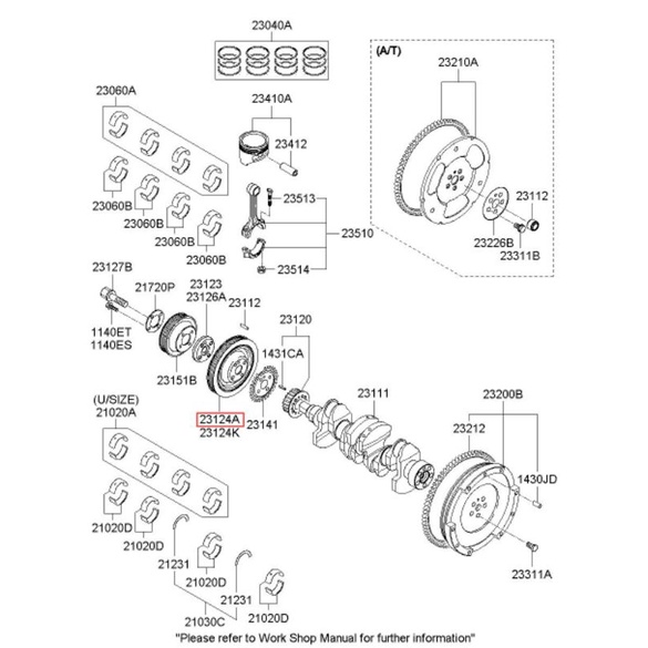 Pully ker as pulley Crankshaft Hyundai Atoz 23124-02750