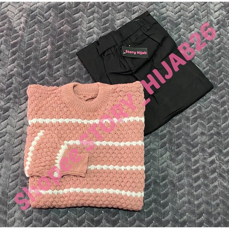 CHESSY SET + KESSIE SET  ( ATASAN + CELANA ) / BEST SELLER / BISA COD-Dusty - black