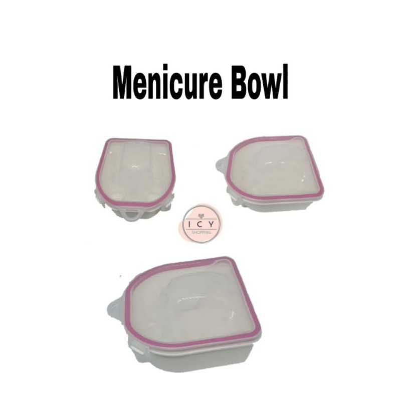 Double layer manicure bowl pink / tempat mangkuk wadah cuci tangan menicure rendam jari remover soak