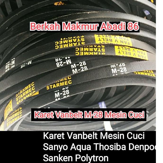 ✴➨ Karet Vanbelt M-28 Mesin Cuci Fan V Belt Karet FM 28 Polytron,Sanyo,Denpoo Dan Berbagai Merk Mesi