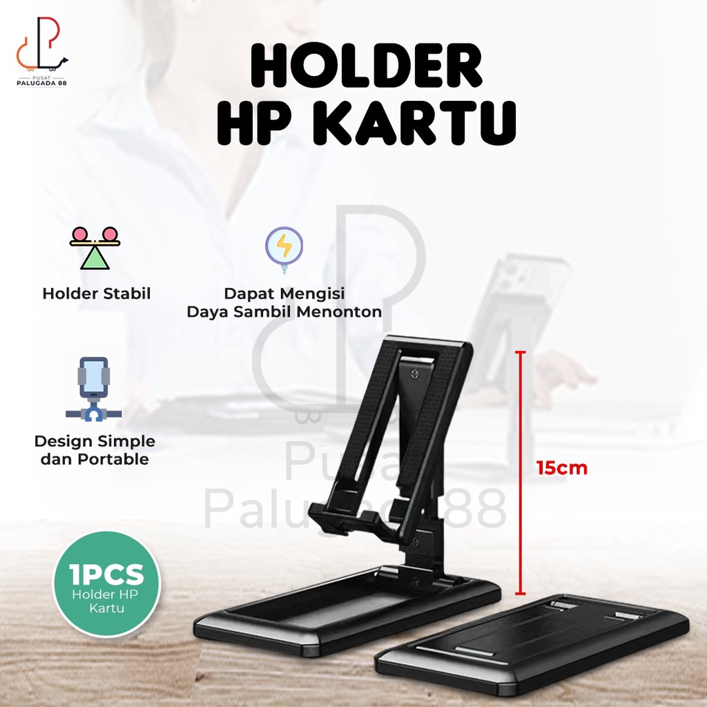 Liftable Foldable Phone Holder Hp Meja Universal Stand Folding Desktop Lipat Kartu Stand dudukan Handphone Live Allumunium Alloy Tablet Ipad Gadget