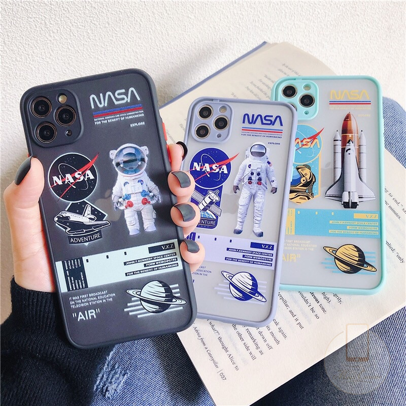 Casing Oppo Reno 5 Reno 4 F A54 A15 A15s A92 A53 2020 A3s A5 2020 A9 2020 A11 A1k A5s A11K A12 A33 2020 A7 A52 A72 A31 2020 F9 F9pro F11 Vivo Y30 Y50 Y15 Y12 Y17 Y30i Narzo20 Camera Protection Tide Brand NASA Skin Feel Phone Case-5
