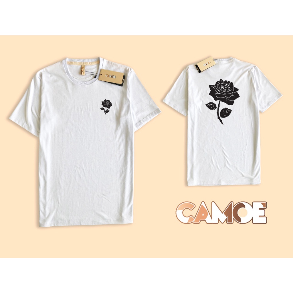 kaos tshirt premium desain bunga mawar hitam valentine