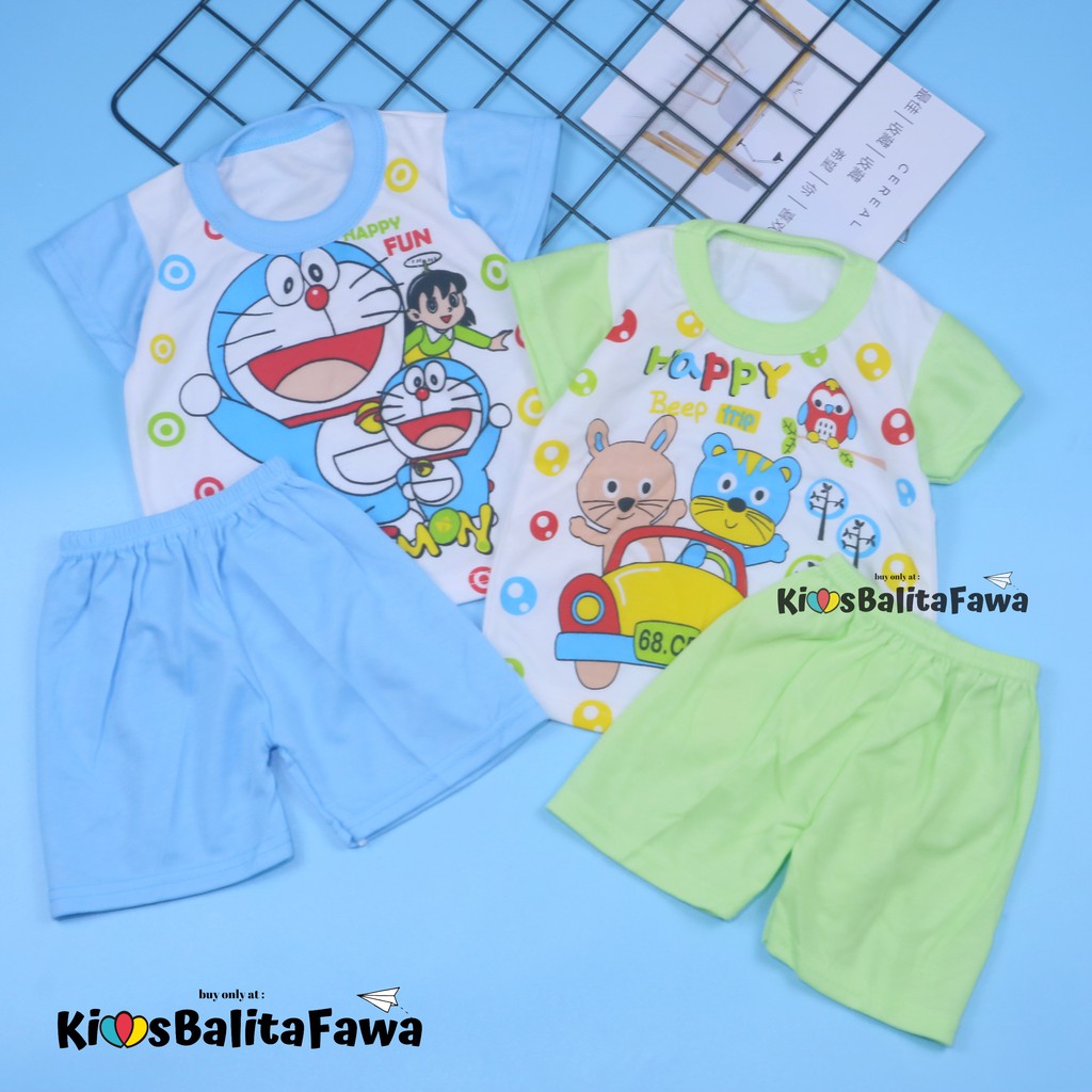 Saka Baby Setelan Uk. Bayi 0-12 Bulan / Born Baju Tidur Anak Lengan Pendek Perempuan Laki Pakaian