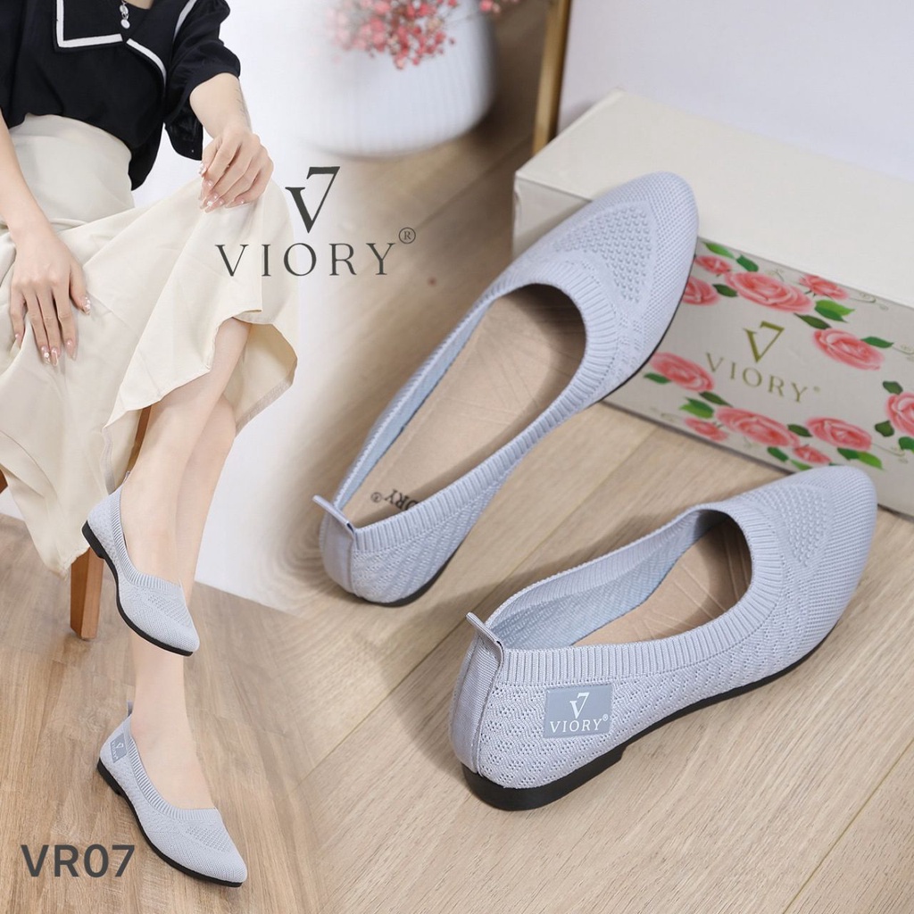 VIORY Sepatu Kanvas Flyknit Flat Shoes #VR07 ORIGINAL