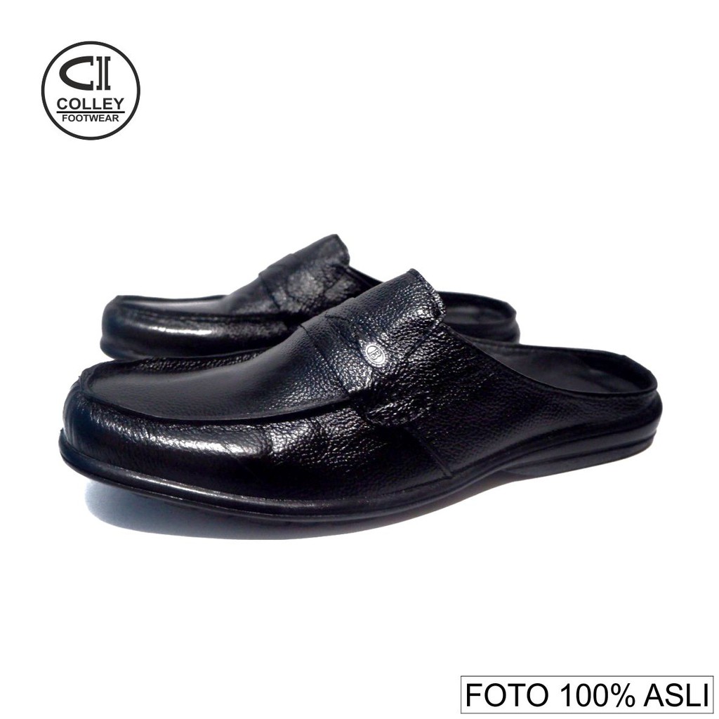 COD - SEPATU BUSTONG PRIA 100% KULIT ASLI / SLOP / CASUAL LEATHER SLOP CLY-BTG.004