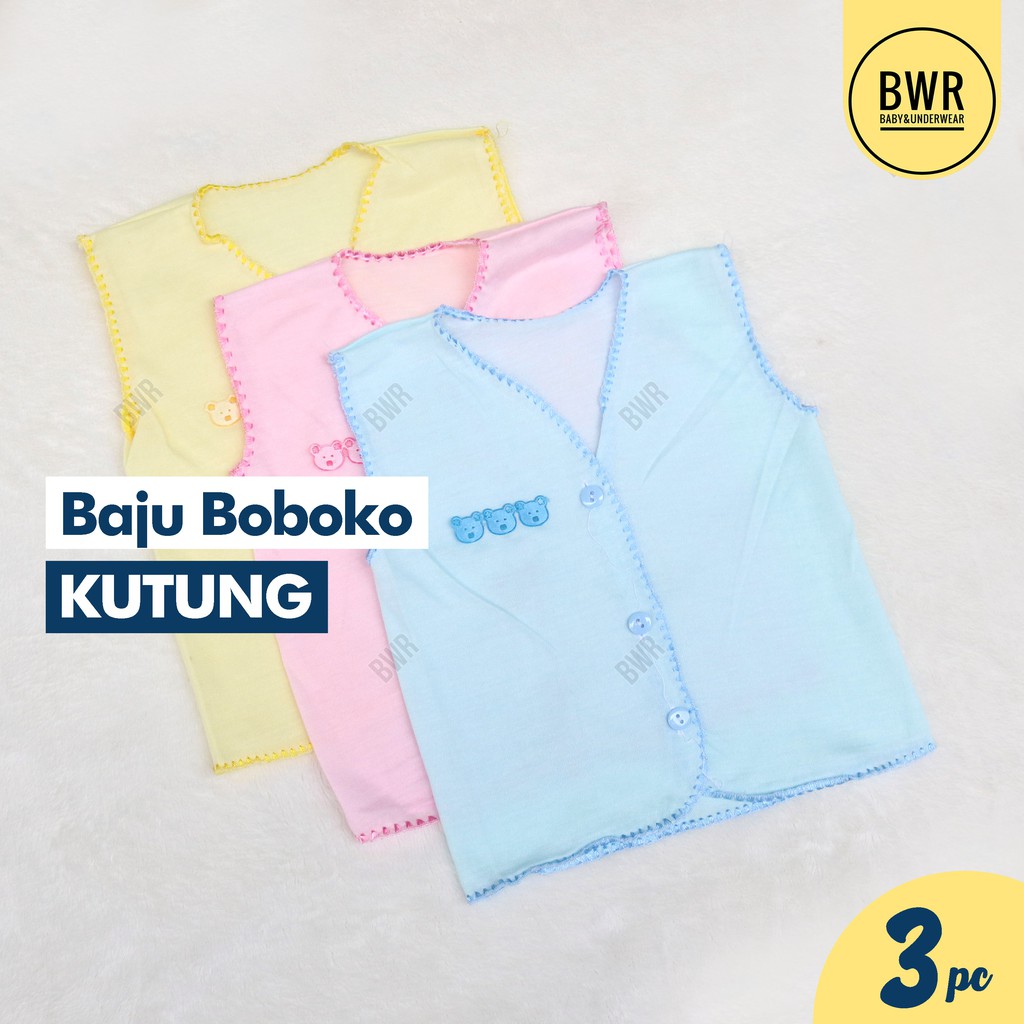 [ 3pc ] Baju Boboko KUTUNG WARNA | Perlengkapan Pakaian Bayi Newborn Murah Berkualitas - Bwr IX