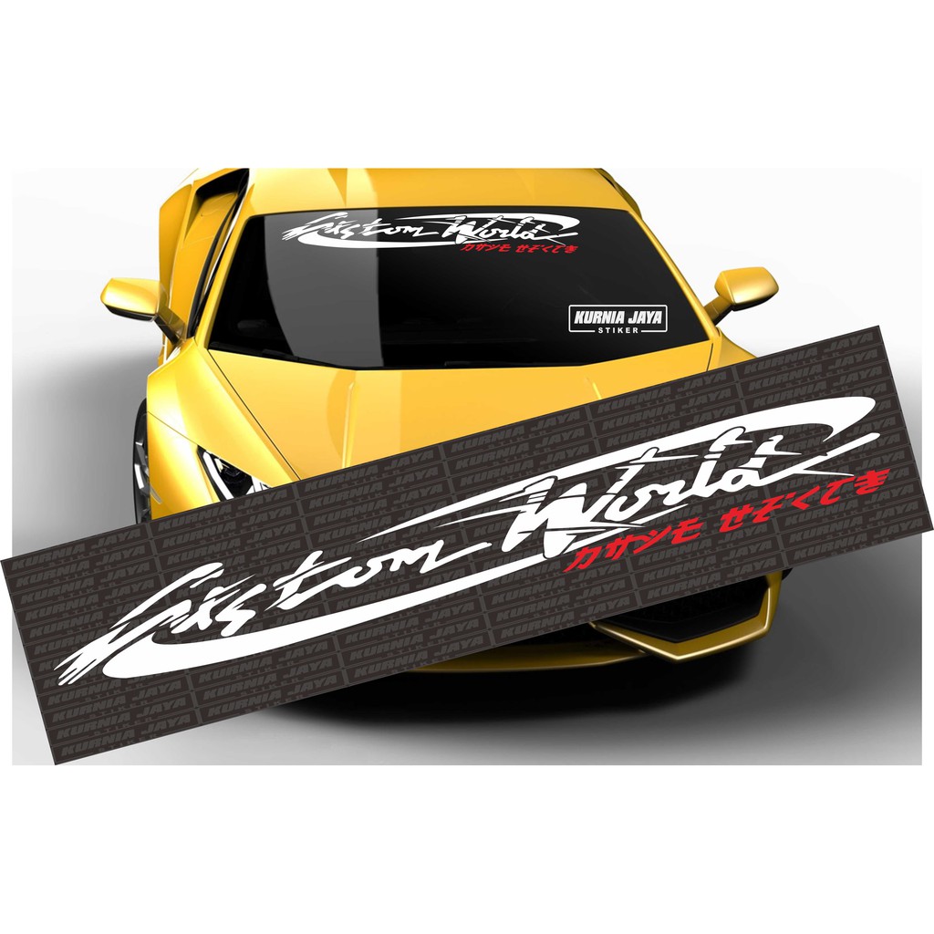 CUTTING STIKER STIKER MOBIL KACA MOBIL DEPAN CUSTOM WORLD