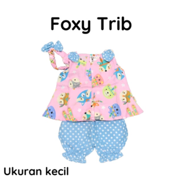 Dress Bayi / Setelan Dress Bayi Perempuan dengan Bandana / Bando Hoshi motif Cute