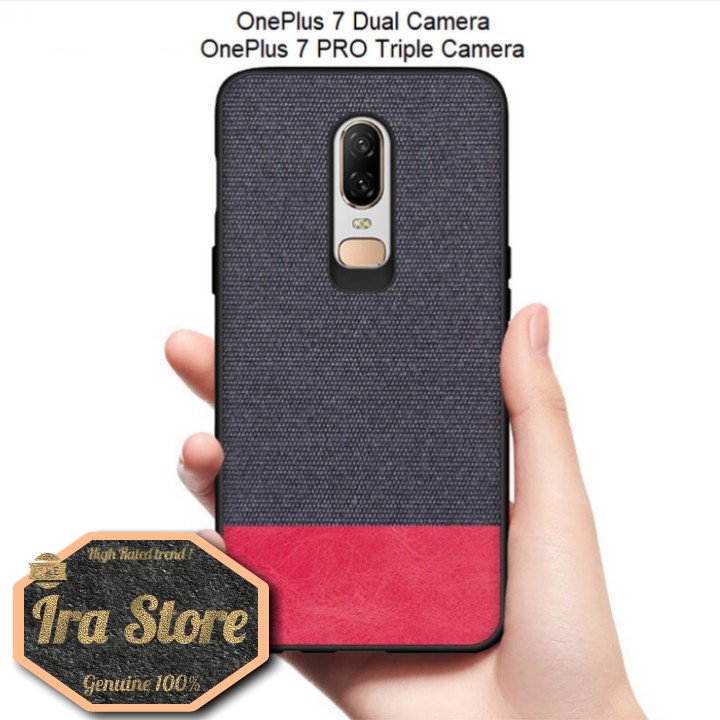 Case OnePlus 7 OnePlus 7 PRO Fabric Denim Softhard case Cover Premium