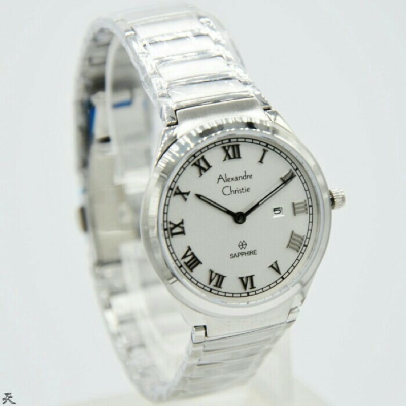 ALEXANDRE CHRISTIE AC 8538 WANITA SAPPHIRE SILVER WHITE ORIGINAL GARANSI RESMI 1 thn