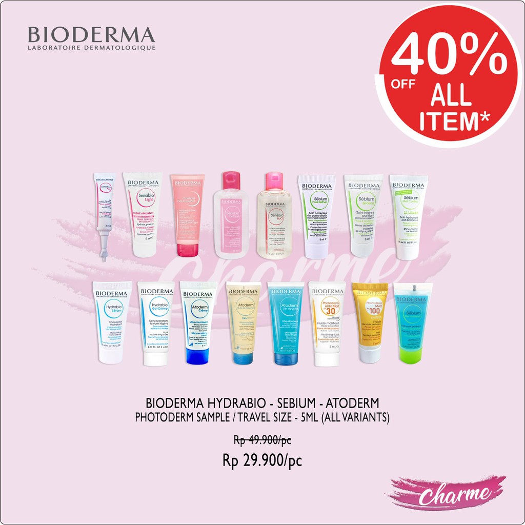 (READY&amp;ORI) Bioderma Hydrabio Sebium Gel Moussant Autoderm Photoderm Sample / Travel Size All Varian