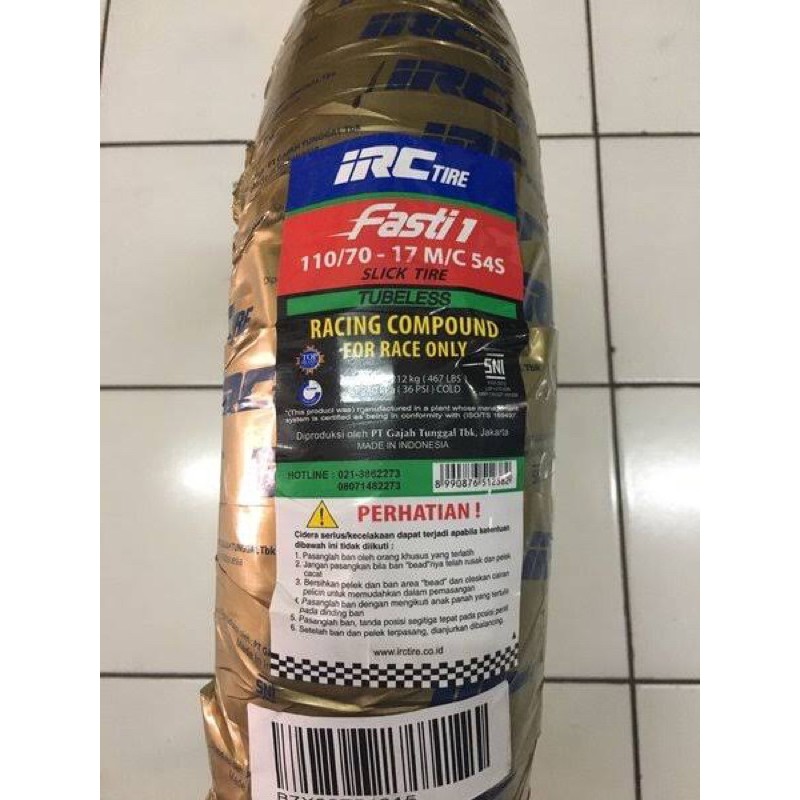 BAN LUAR TUBLES IRC FASTI 1 110/70-17