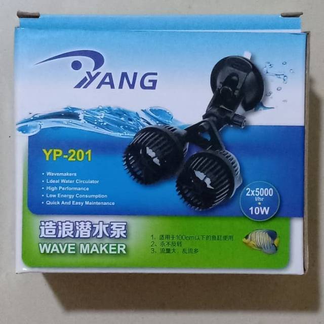 YANG YP 201 YP201 Double Fan Wavemaker 5000x2 10W Alat Pembuat Arus Ombak Aquarium Kolam Ikan Hias