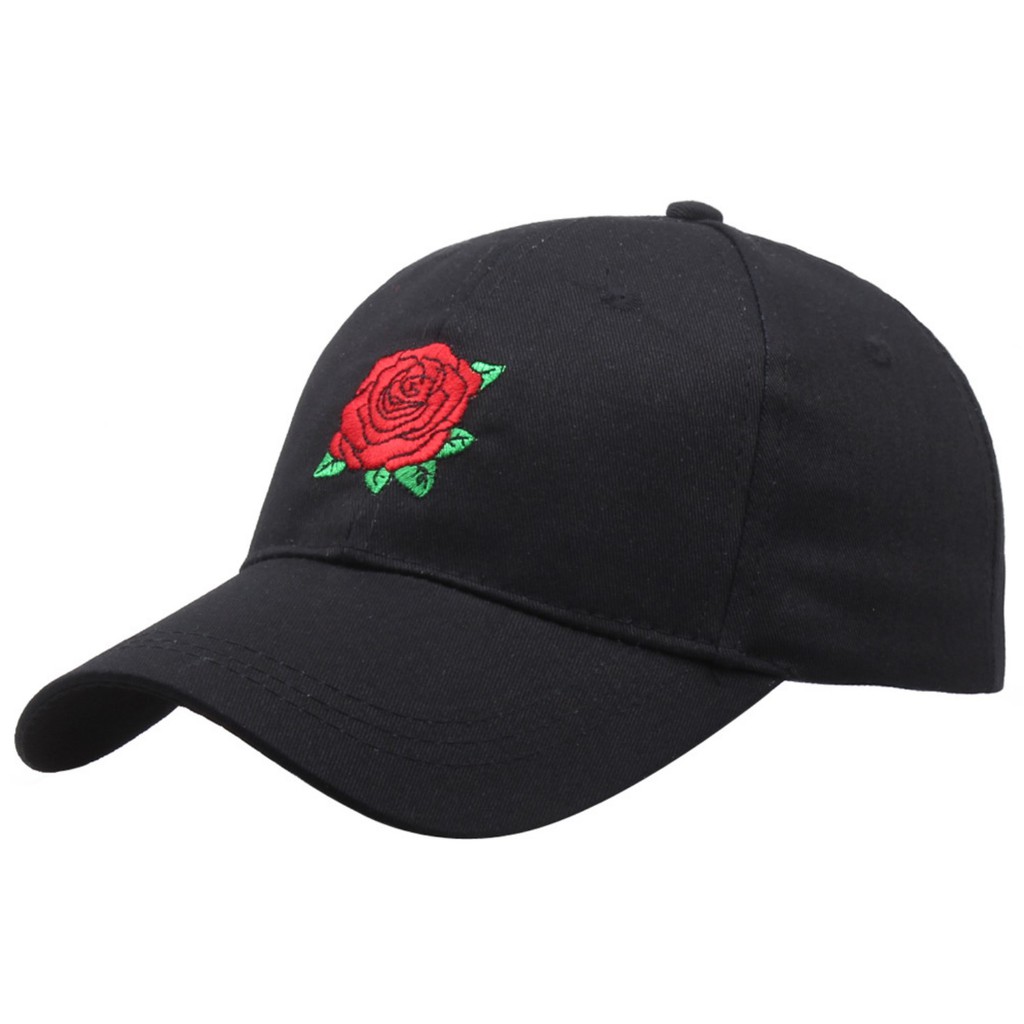 TBRO topi bunga mawar rose bordir baseball cap korea jepang kpop idol import