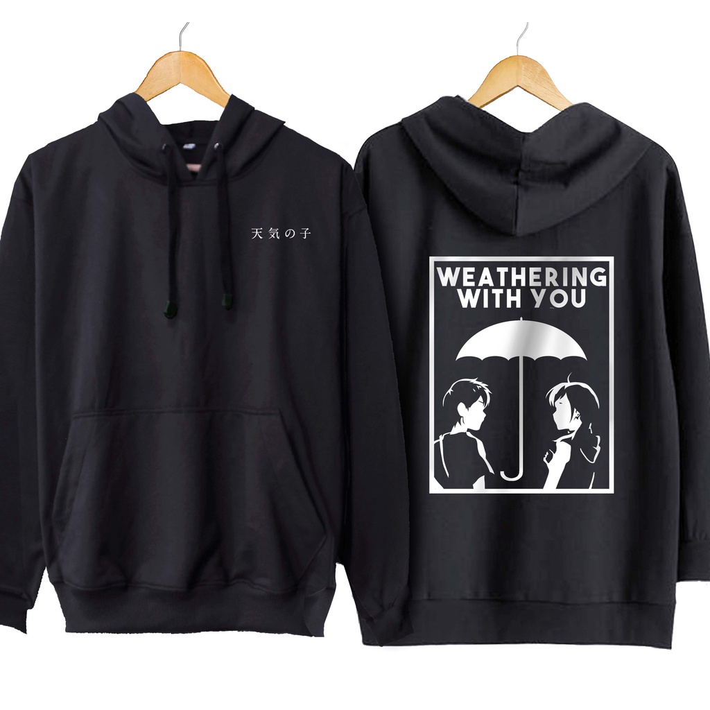 Jaket hoodie jumper anime HODAKA HINA COUPLE UMBRELLA material cotton fleece