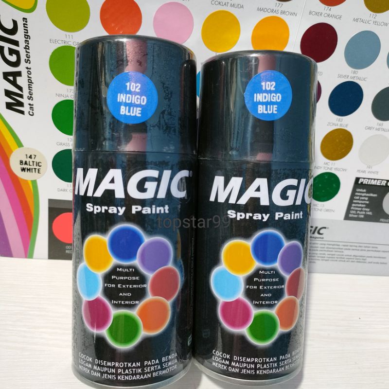 Pilox Pilok Magic Indigo Blue Biru Nila 102 300cc Ukuran Besar Cat Semprot Diton Magic 300cc Pilok Magic Pilox Magic Cat Magic 300cc