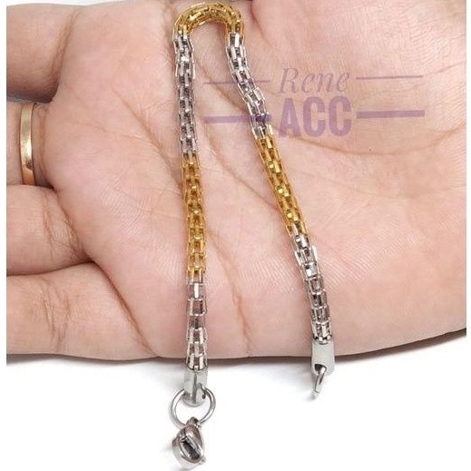 Gelang tangan Wanita gold silver titanium anti karat