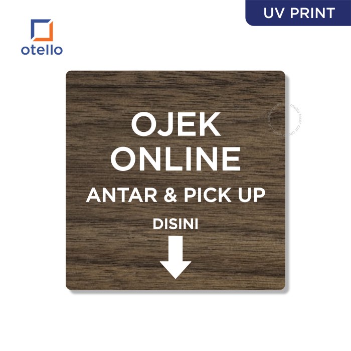 Signage Ojek Online Antar &amp; Pick Up Disini Sign Board Ojol Label Toko