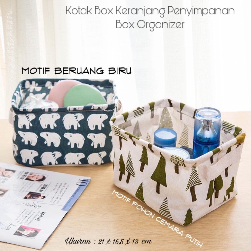 ( BISA COD ) PROMO KOTAK BOX KERANJANG PENYIMPANAN SERBAGUNA / BOX MOTIF ORGANIZER BASKET / TAS KERANJANG MAKEUP / TAS KERANJANG ORGANIZER / KERANJANG LIPAT / KERANJANG AKSESORIS