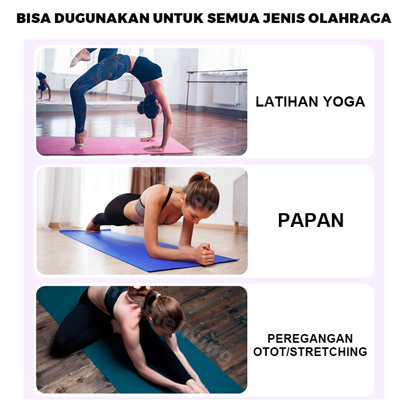 183 CMx 61CM x 1CM Alas Matras Yoga Mat 10 mm Tebal Anti Slip Olahraga Senam Pilates Gym barang jual rugi