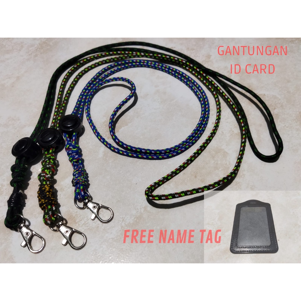 

Lanyard paracord tactical, Lanyard prusik, Gantungan Id Card, kalung Name tag, Lanyard Unik Pendaki