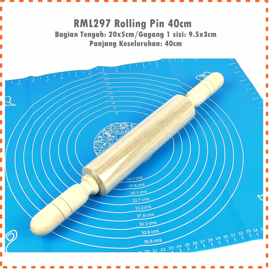 Rolling Pin/Penggiling Adonan Kayu Besar 40cm