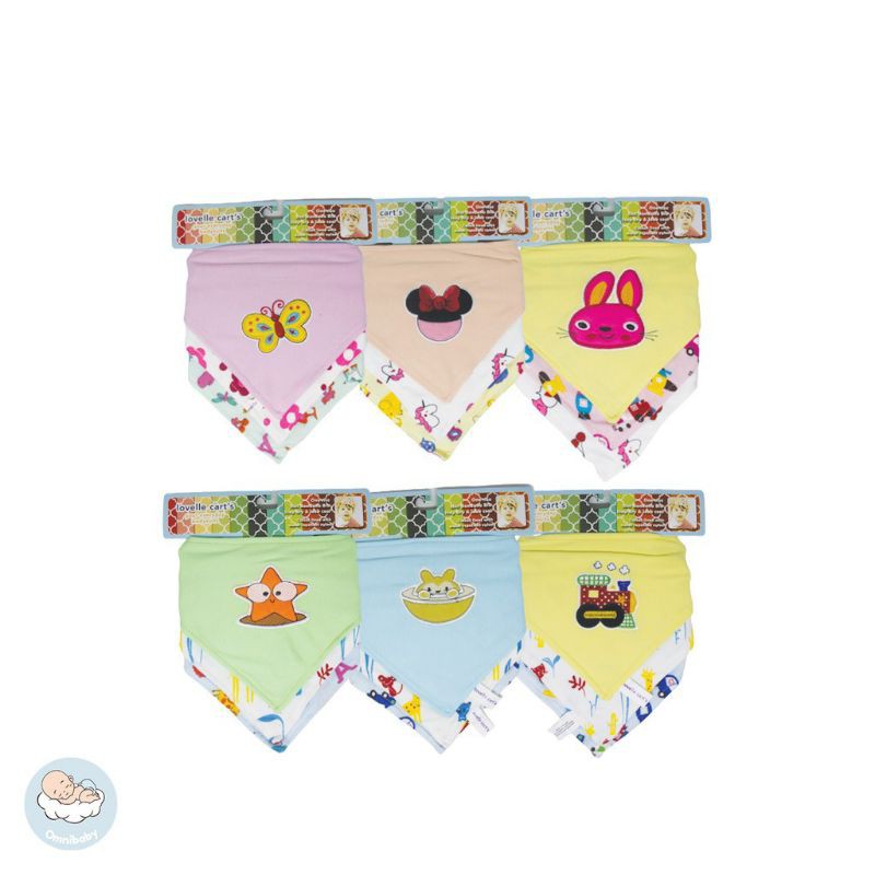 lovelle cart's Celemek Bayi Segitiga / Slabber Segitiga / BIB Segitiga Bayi 3in1 (SNI)