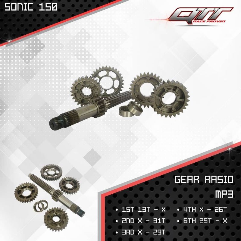 GEARBOX / RASIO SONIC 150 MP3 MP5 QTT RACING