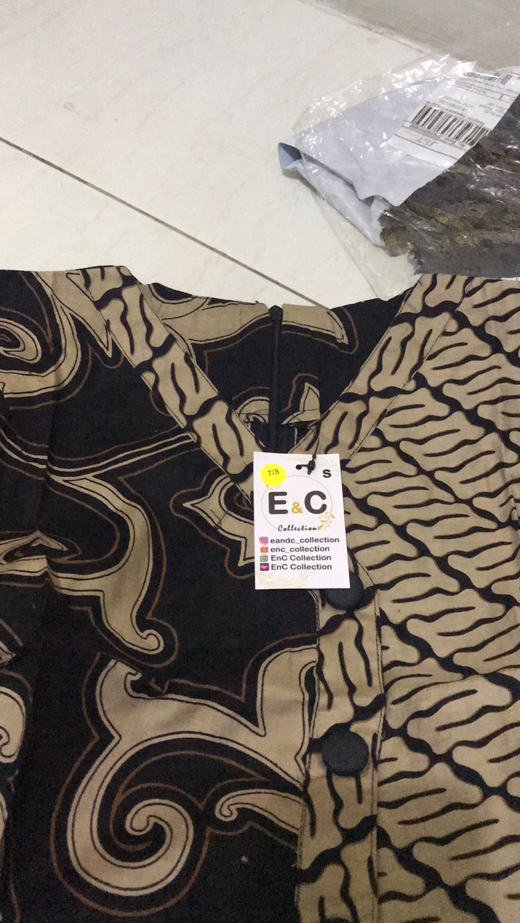 Blouse Batik Wanita Putri Kembar Modern Coklat / Atasan Batik Wanita / S M L Xl 2l 3l 4l 5l