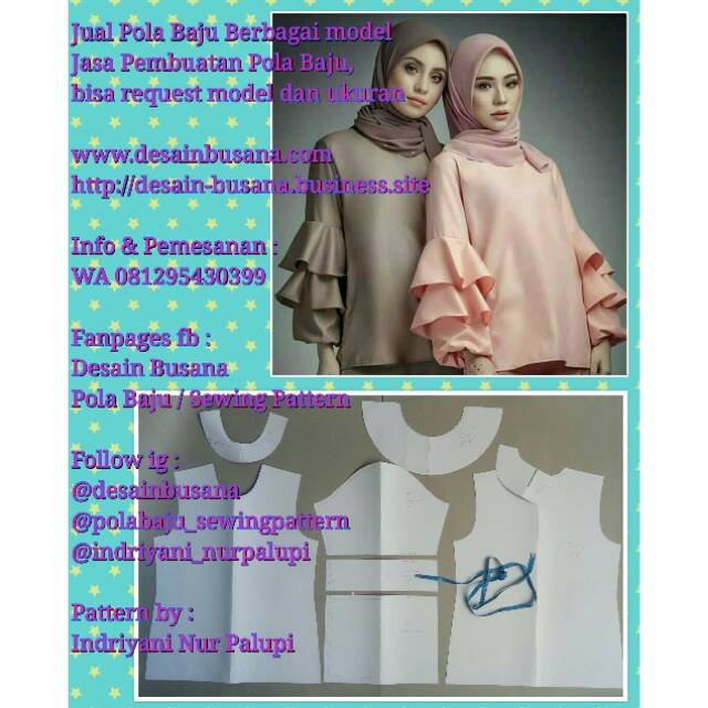 POLA PRODUKSI BLUS 012 [ Pola Baju Sewing Pattern ]