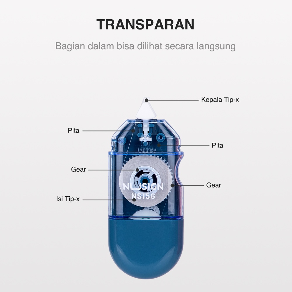 Nusign Correction Tape / Tip X Kertas 6 m Tidak Mudah Robek NS156