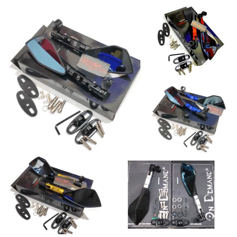 Sepion Tomok V2 full Cnc kaca biru universal motor, spion tomok impor, spion Cnc, spion variasi moto