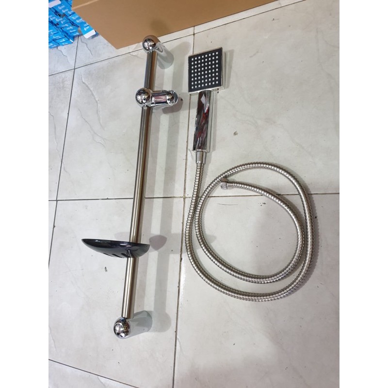 shower tiang stainless kotak hitam TERMURAH