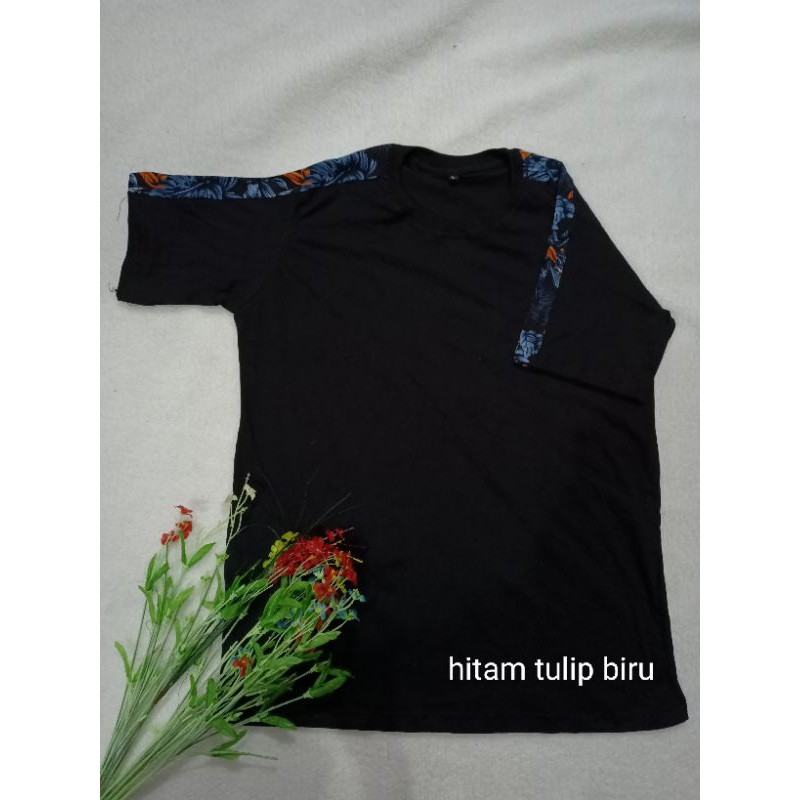 kaos kombinasi katun print big size S M L XL XXL 3XL 4XL 5XL