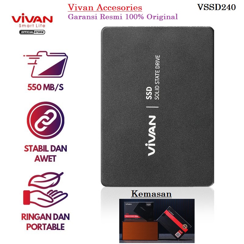 VIVAN SSD VSSD240 Light &amp; Portable 240GB Harddisk Extenal with 550MB/S