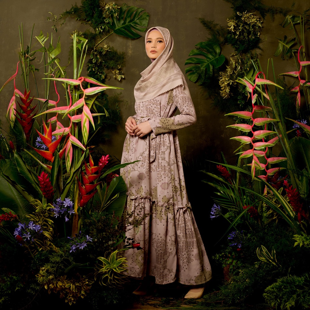 baju gamis wanita dress muslim terbaru ZM Zaskia Mecca - Clara Dusty Pink Gamis - Romansa Khatulist 