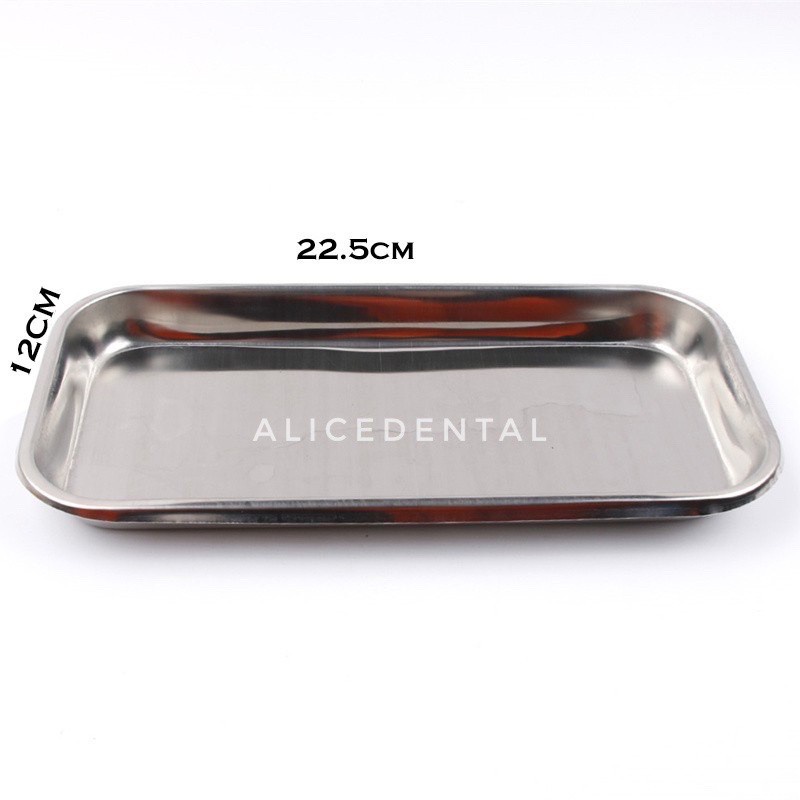 Dental tray kotak stainless steel medis mediacal instrument instrumen dokter gigi nierbeken baki nampan surgical alat neirbeken nierbekken neirbekken