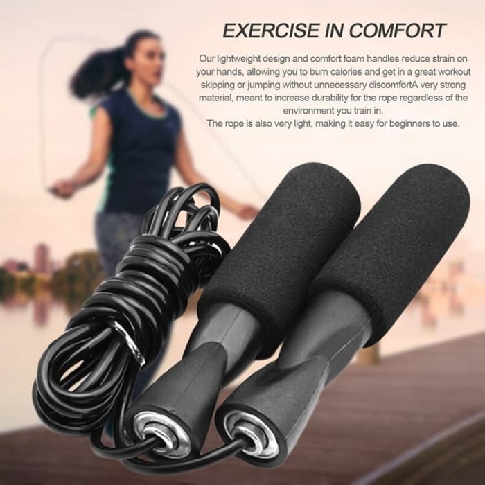 Tali Skipping Bahan Foam Anti-Slip Lembut Jump Rope Lompat Tali