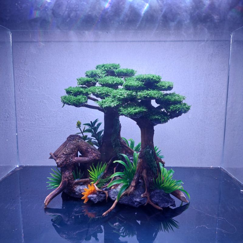 Hardscape Hiasan Bonsai Gubuk Aquarium / Aquascape
