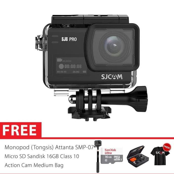 SJCAM SJ8 PRO 4K Touchscreen Action Kamera Super 16GB