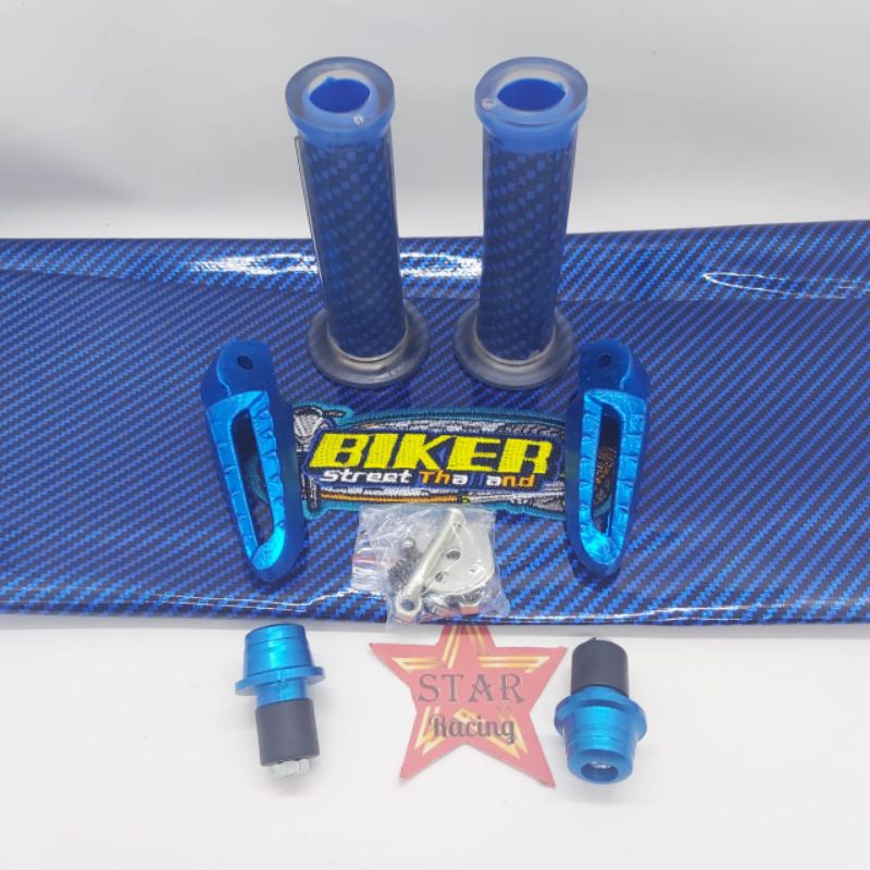 Kulit jok biker carbon plus grip Carbon plus Jalu stang plus FootStep universal Honda