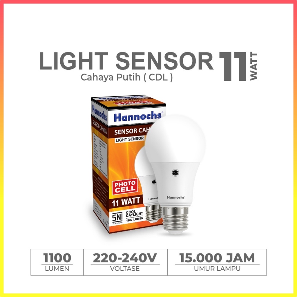 Hannochs Lampu Sensor Cahaya / Light Sensor 11 Watt - Cahaya Putih