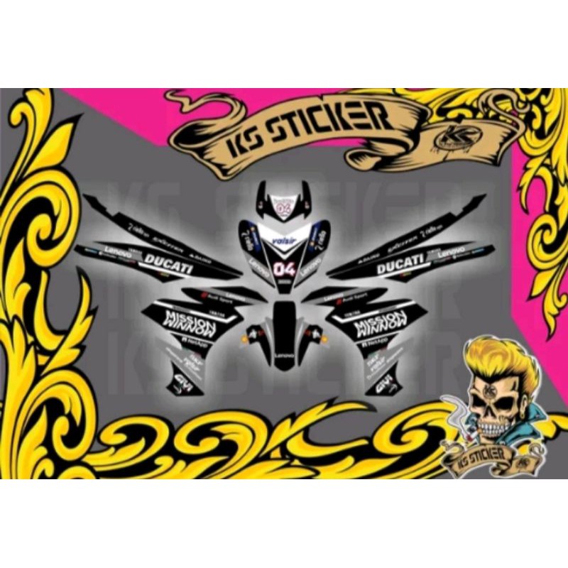 STICKER DECAL JUPITER MX KING 150 DUCATI BLACK