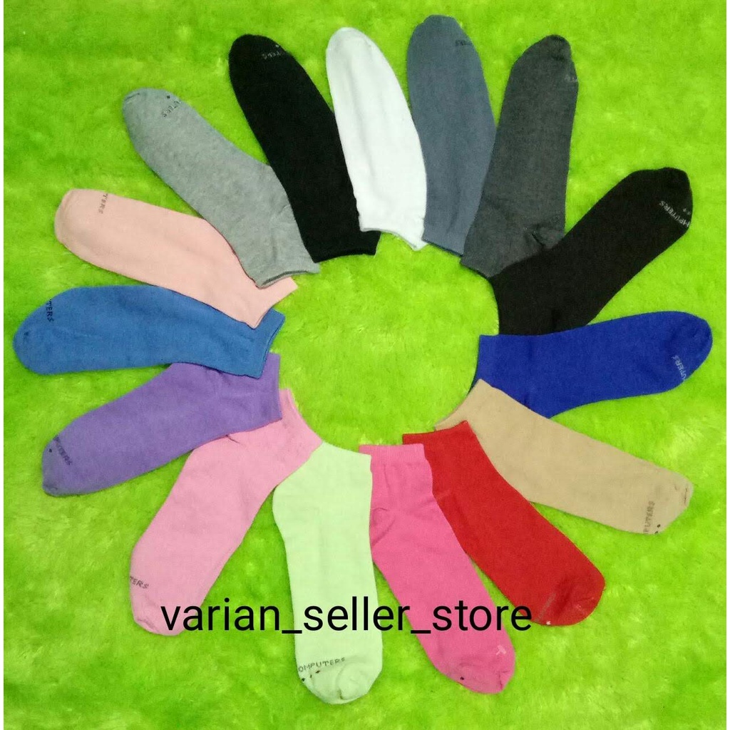 Kaos kaki wanita pendek mata kaki polos warna bahan katun murah